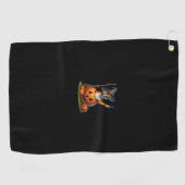 Serviette De Golf American Staffordshire Terrier Witch Halloween Hom (Horizontal)