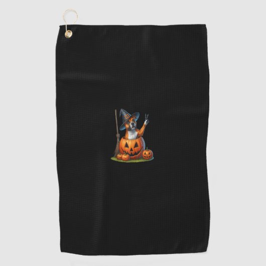 Serviette De Golf American Staffordshire Terrier Witch Halloween Hom (Devant)
