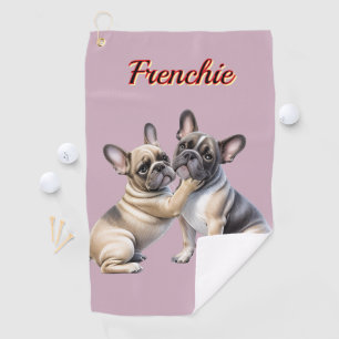 Serviette De Golf Amour de Bouledogue Français