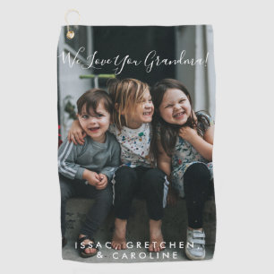 Serviette De Golf Amour personnalisé Vous Grand-mère Photo manuscrit