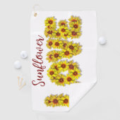 Serviette de golf Amour Tournesol (En situation)