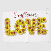 Serviette de golf Amour Tournesol (Horizontal)