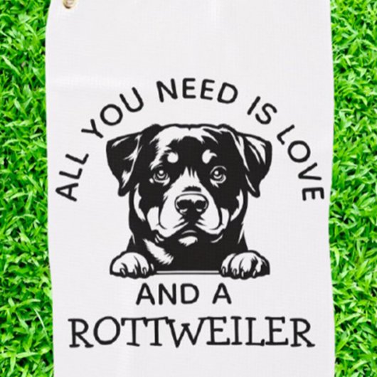 Serviette De Golf Amoureux de Rottweiler