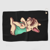 Serviette De Golf Amoureux des chiens| Cool French Bulldog I Love Mo (Horizontal)