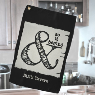 Serviette De Golf Ampersand Symbole Et Ainsi Il Commence Black Bar S