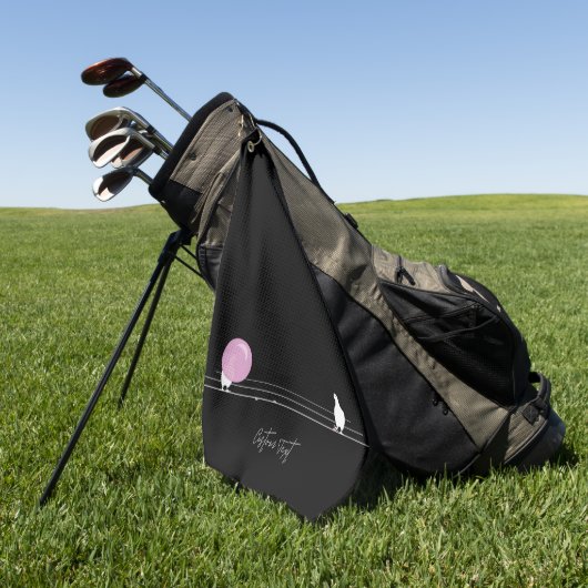 Serviette De Golf Amusant Bubblegum Birds on a Wire Black (Vert)