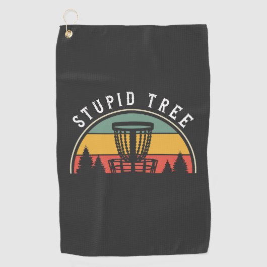 Serviette De Golf Amusant Disc Golf Lover Stupid Tree (Devant)