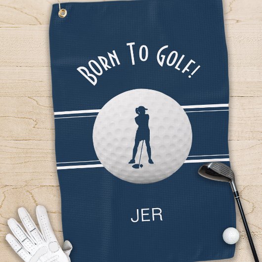 Serviette De Golf Amusant Elegant Golfer Golf Ball Modern Cute Marin