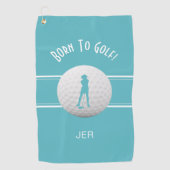 Serviette De Golf Amusant Elegant Golfer Sports Silhouette Vert Turq (Devant)