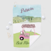 Serviette De Golf Amusant Glitzy Golf Panier Pittoresque Personnalis (En situation)