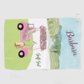 Serviette De Golf Amusant Glitzy Golf Panier Pittoresque Personnalis (Horizontal)