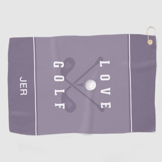 Serviette De Golf Amusant Golf moderne Golf Ball Sports Monogramme v (Horizontal)