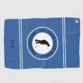 Serviette De Golf Amusant golfeur monogramme moderne pour lui bleu d (Horizontal)