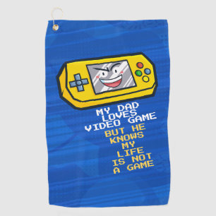 Serviette De Golf Amusant Jeu Jaune Portable Fête des pères Salutati