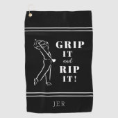 Serviette De Golf Amusant Poignée De Golf Humoristique Il Rip Mens B (Devant)