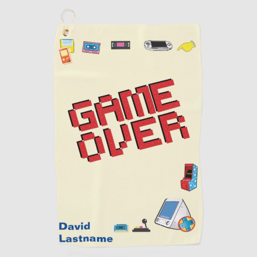 Serviette De Golf Amusant Retro Video Gamer 🎮 Nerd (Devant)