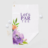 Serviette De Golf Amusante aquarelle violet Script Floral Monogramme (En situation)
