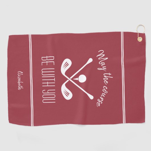 Serviette De Golf Amusants Golf Lover Modern Golfo Pro Nom personnal (Horizontal)