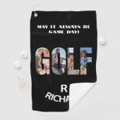 Serviette De Golf Amusement Golf Photo Message Nom du monogramme (En situation)