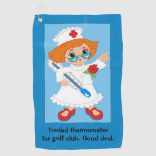 Serviette De Golf Amusement pour l'infirmière retraitée qui aime