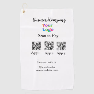Serviette De Golf Analyser pour payer le logo de l'entreprise Q R co