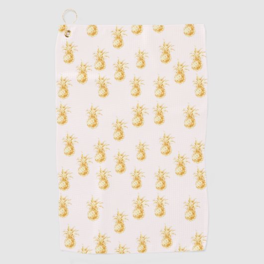 Serviette De Golf Ananas Tropical Blush Gold (Devant)