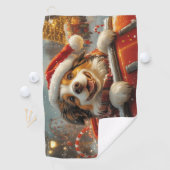 Serviette De Golf Anatolie Berger Chien Roller Dessous de verre Noël (En situation)