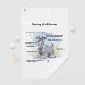 Serviette De Golf Anatomie ilariée d'un schnauzer (En situation)