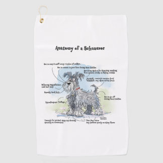 Serviette De Golf Anatomie ilariée d'un schnauzer