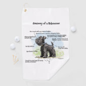 Serviette De Golf Anatomie ilariée d'un schnauzer (En situation)