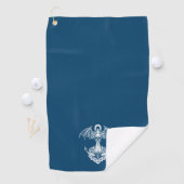 Serviette De Golf Ancrage de bateau bleu et blanc (En situation)