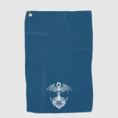 Serviette De Golf Ancrage de bateau bleu et blanc (Devant)