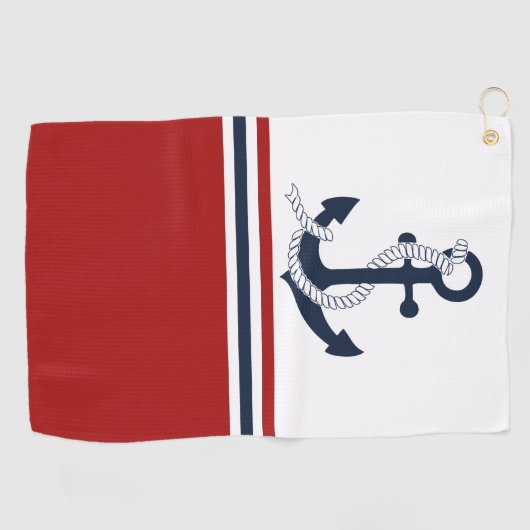 Serviette De Golf Ancre bleue Bleu Bleu blanc Bleu Bleu Rouge (Horizontal)