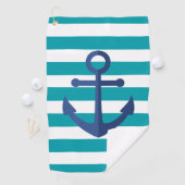 Serviette De Golf Ancre et bandes (En situation)