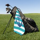 Serviette De Golf Ancre et bandes (Vert)