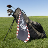 Serviette De Golf Ancre nautique, Roue, Bleu marine, Bandes rouges (Vert)