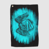 Serviette De Golf Angel Eros en amour, design noir et vert (Devant)