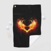 Serviette De Golf Angel Fire Heart with Wings (En situation)