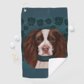 Serviette De Golf Anglais Springer Spaniel (En situation)