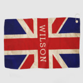 Serviette De Golf Angleterre Rustic Personnalisé Drapeau de golf ser (Horizontal)
