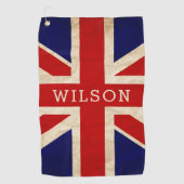 Serviette De Golf Angleterre Rustic Personnalisé Drapeau de golf ser (Devant)