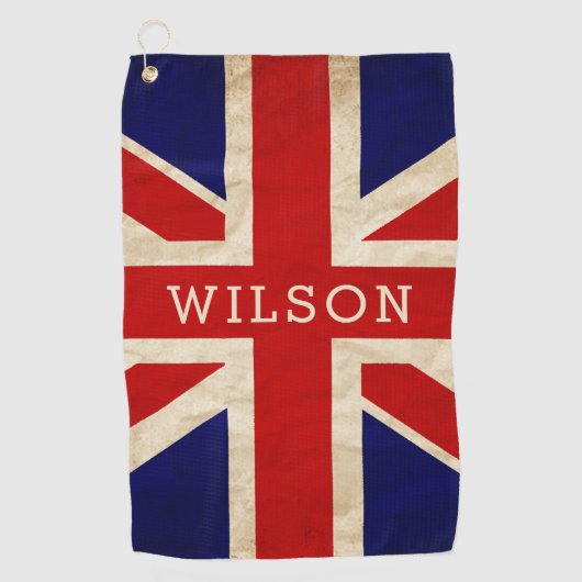 Serviette De Golf Angleterre Rustic Personnalisé Drapeau de golf ser (Devant)