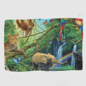 Serviette De Golf Animals living together throw pillow (Horizontal)