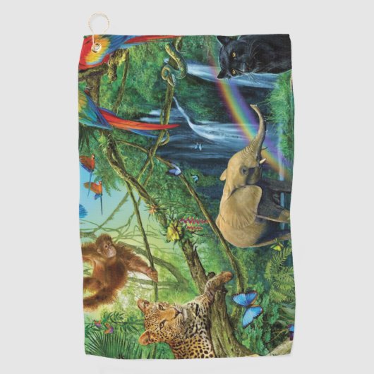 Serviette De Golf Animals living together throw pillow (Devant)