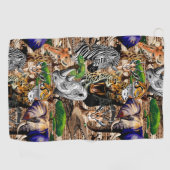 Serviette De Golf Animaux sauvages de la Savane africaine (Horizontal)