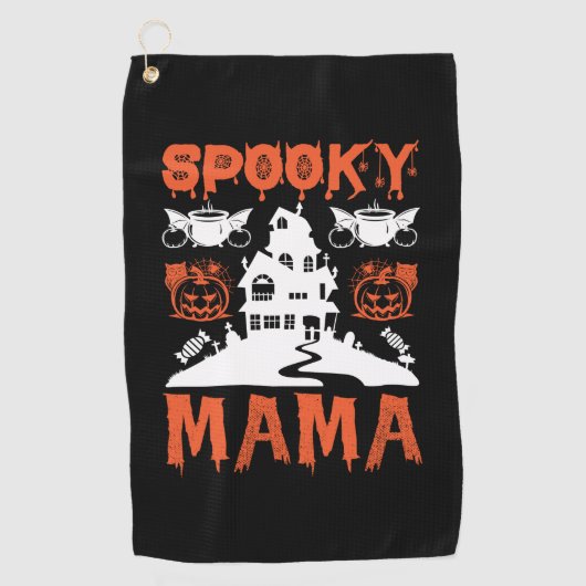 Serviette De Golf Anniversaire de Halloween Éffrayant Mama (Devant)