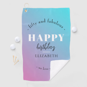 Serviette De Golf Anniversaire Design minimaliste aux couleurs paste