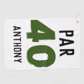 Serviette De Golf Anniversaire Golfer Funny 40e heureux fils Par (Horizontal)