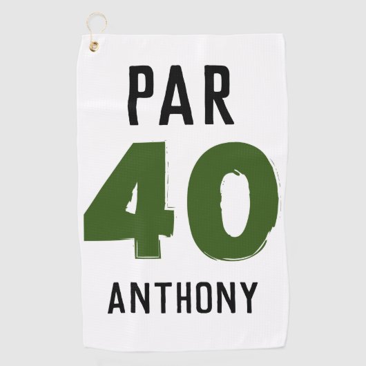Serviette De Golf Anniversaire Golfer Funny 40e heureux fils Par (Devant)