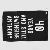 Serviette De Golf Anniversaire Golfer Funny 40e heureux papa Par (Horizontal)